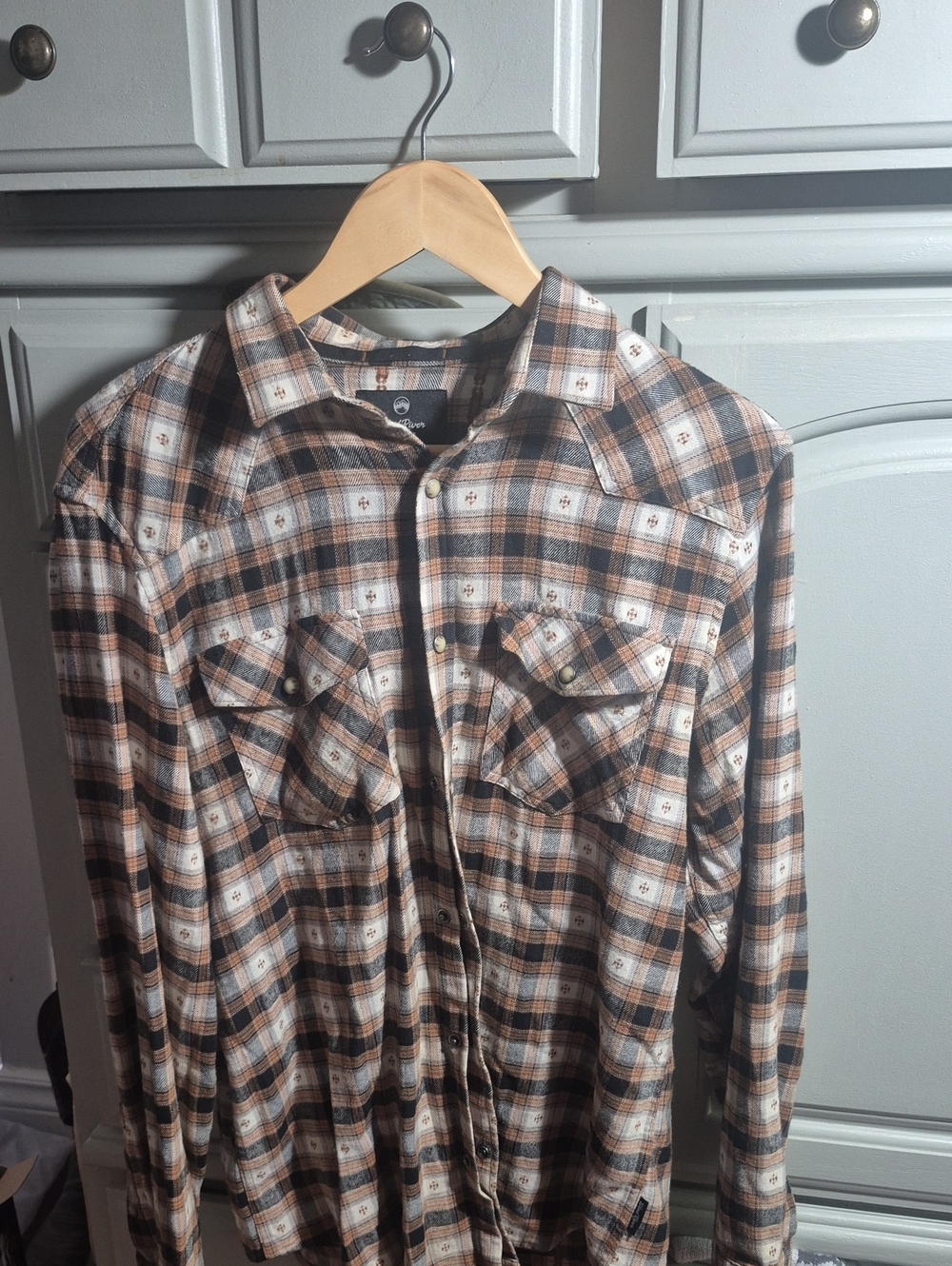 Wind River, Brown & Cream Plaid Western Shirt